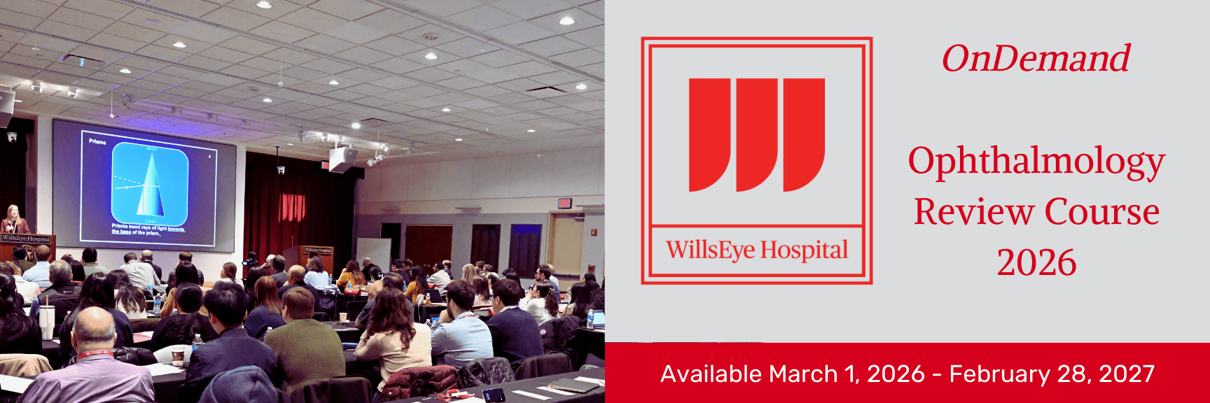 OnDemand Wills Eye Hospital Ophthalmology Review Course 2026 Banner